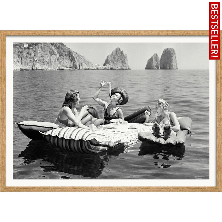 Pasta Off Capri | Italy A4 210 X 297Mm 8.3 11.7 Inches / Framed Print: Natural Oak Timber Print Art