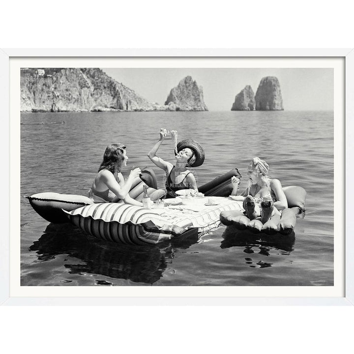 Pasta Off Capri | Italy A4 210 X 297Mm 8.3 11.7 Inches / Framed Print: White Timber Print Art