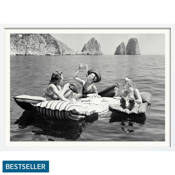 Pasta Off Capri | Italy A4 210 X 297Mm 8.3 11.7 Inches / Framed Print: White Timber Print Art