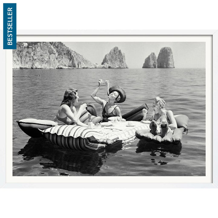 Pasta Off Capri | Italy A4 210 X 297Mm 8.3 11.7 Inches / Framed Print: White Timber Print Art
