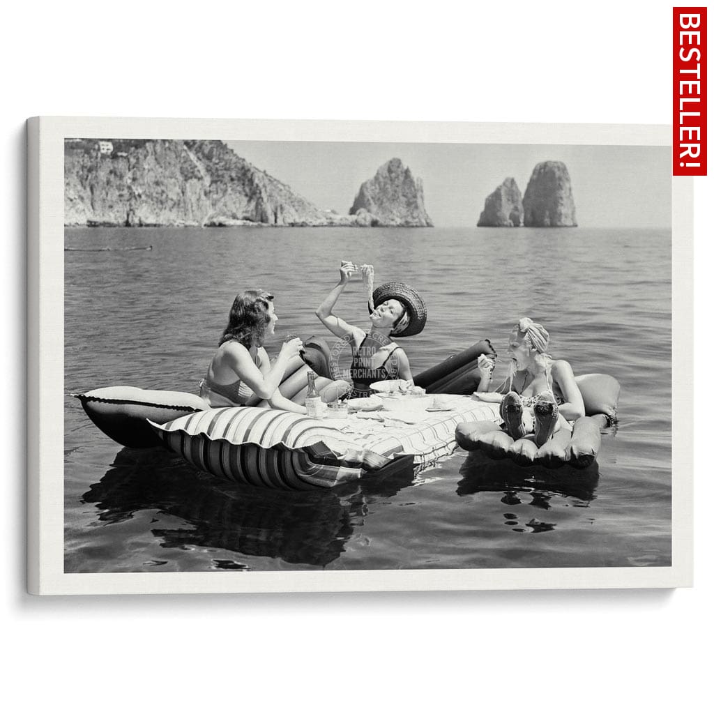 Pasta Off Capri | Italy A4 210 X 297Mm 8.3 11.7 Inches / Stretched Canvas Print Art