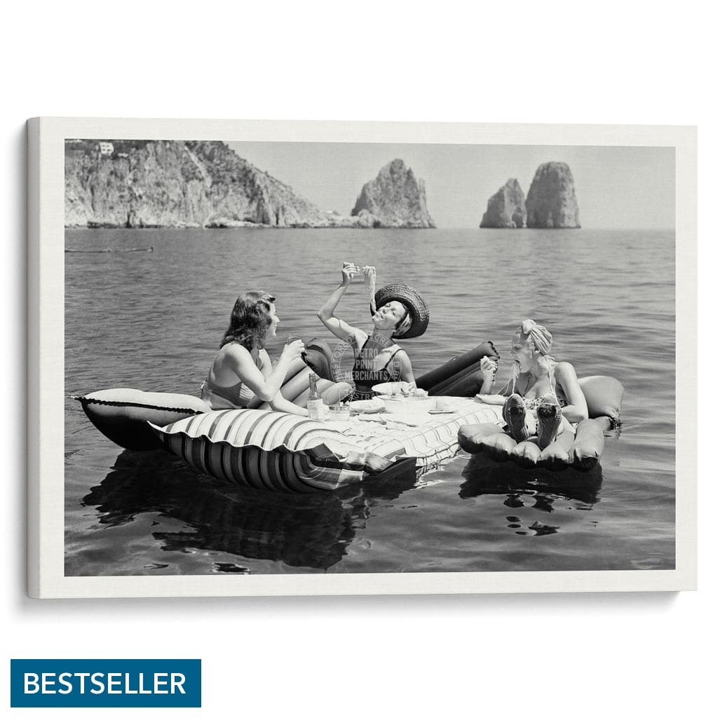 Pasta Off Capri | Italy A4 210 X 297Mm 8.3 11.7 Inches / Stretched Canvas Print Art