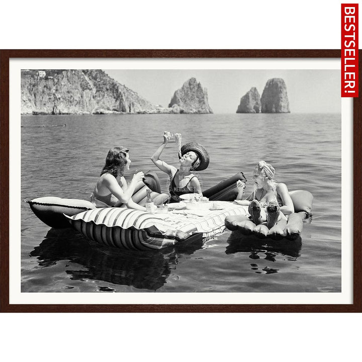 Pasta Off Capri | Italy A4 210 X 297Mm 8.3 11.7 Inches / Framed Print: Chocolate Oak Timber Print