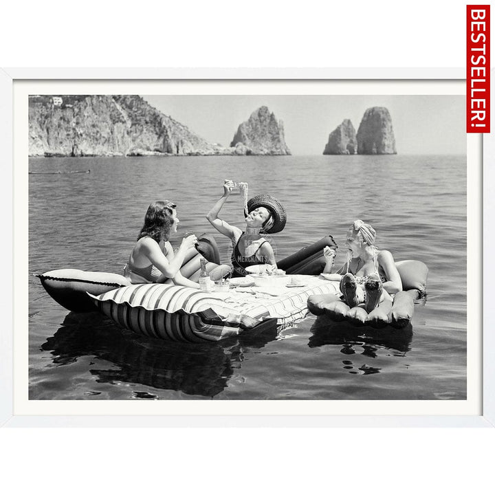 Pasta Off Capri | Italy A4 210 X 297Mm 8.3 11.7 Inches / Framed Print: White Timber Print Art