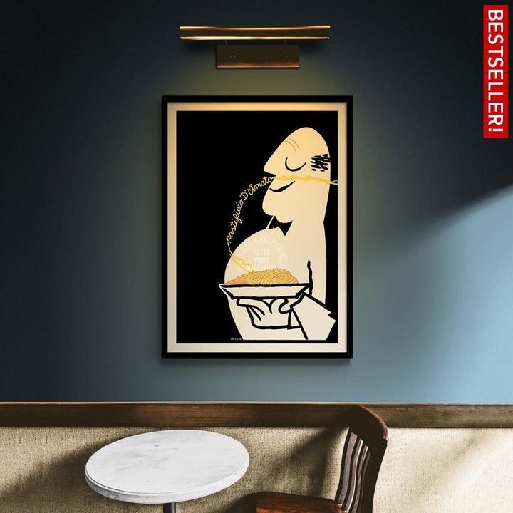 Pastificio Damato Black Background | Italy Print Art