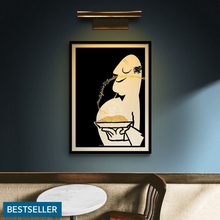 Pastificio Damato Black Background | Italy Print Art