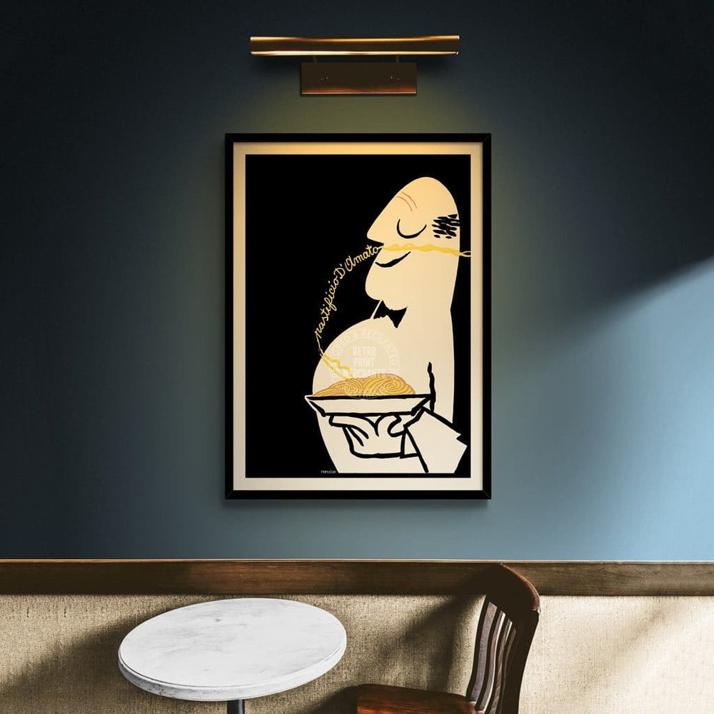 Pastificio Damato Black Background | Italy Print Art