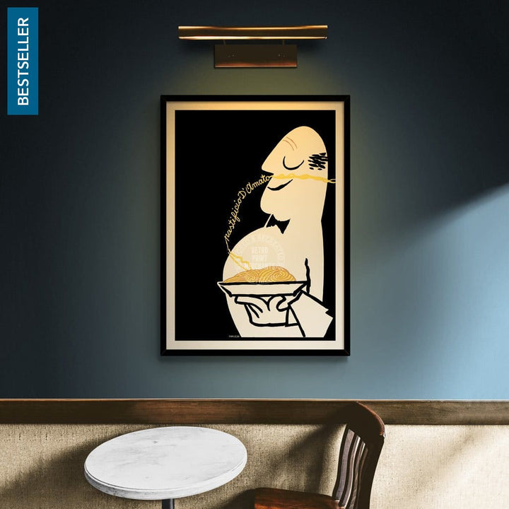 Pastificio Damato Black Background | Italy Print Art