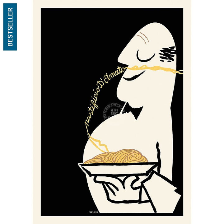 Pastificio Damato Black Background | Italy A3 297 X 420Mm 11.7 16.5 Inches / Unframed Print Art