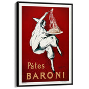 Pâtes Baroni Pasta | France A3 297 X 420Mm 11.7 16.5 Inches / Canvas Floating Frame - Black Timber