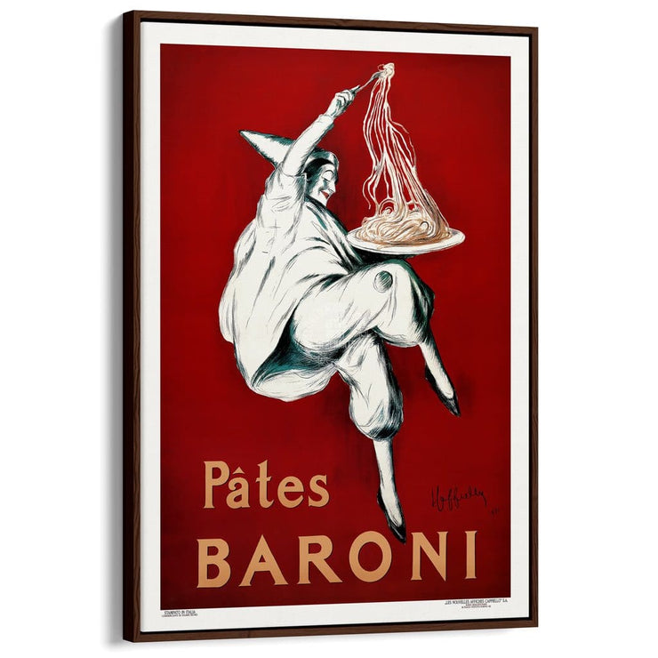 Pâtes Baroni Pasta | France A3 297 X 420Mm 11.7 16.5 Inches / Canvas Floating Frame - Dark Oak