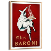 Pâtes Baroni Pasta | France A3 297 X 420Mm 11.7 16.5 Inches / Canvas Floating Frame - Natural Oak