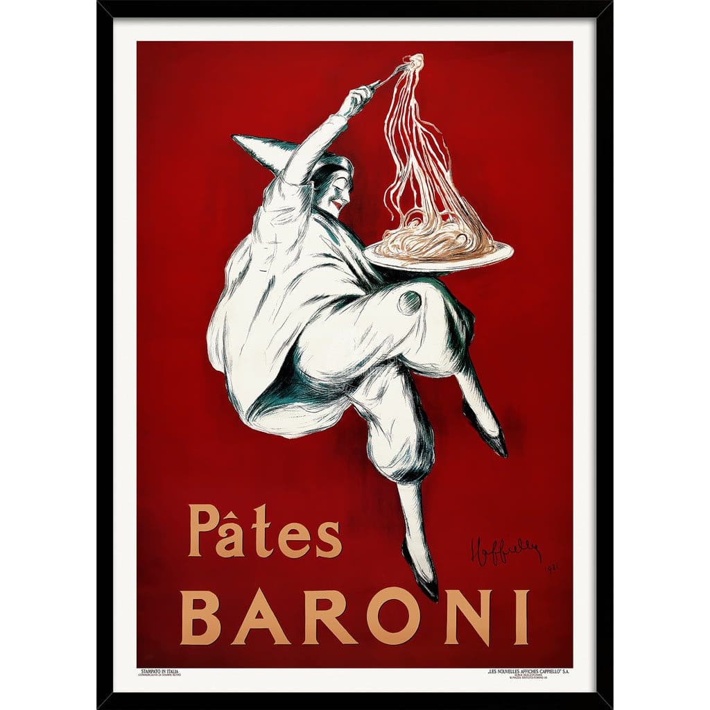 Pâtes Baroni Pasta | France A3 297 X 420Mm 11.7 16.5 Inches / Framed Print - Black Timber Art