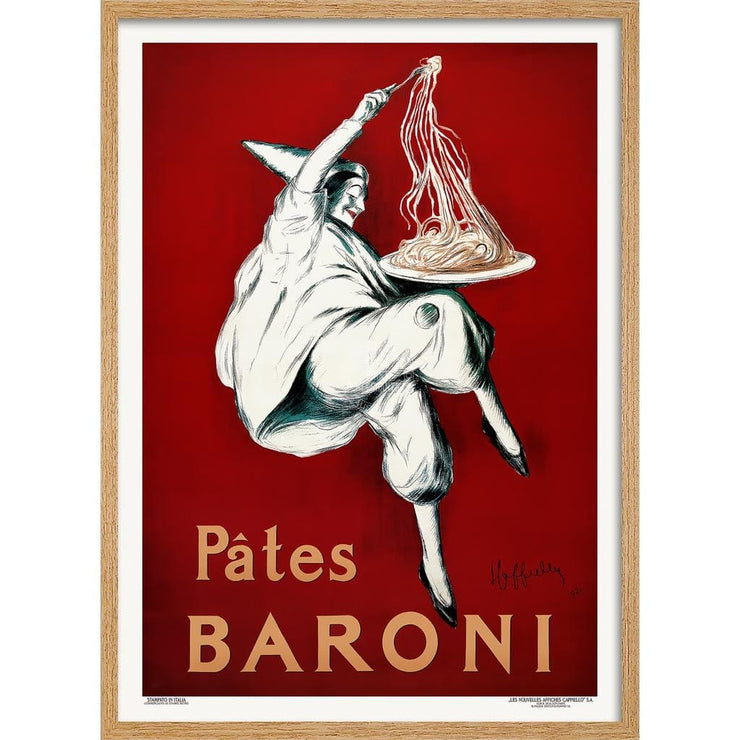 Pâtes Baroni Pasta | France A3 297 X 420Mm 11.7 16.5 Inches / Framed Print - Natural Oak Timber Art