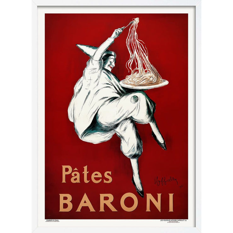 Pâtes Baroni Pasta | France A3 297 X 420Mm 11.7 16.5 Inches / Framed Print - White Timber Art