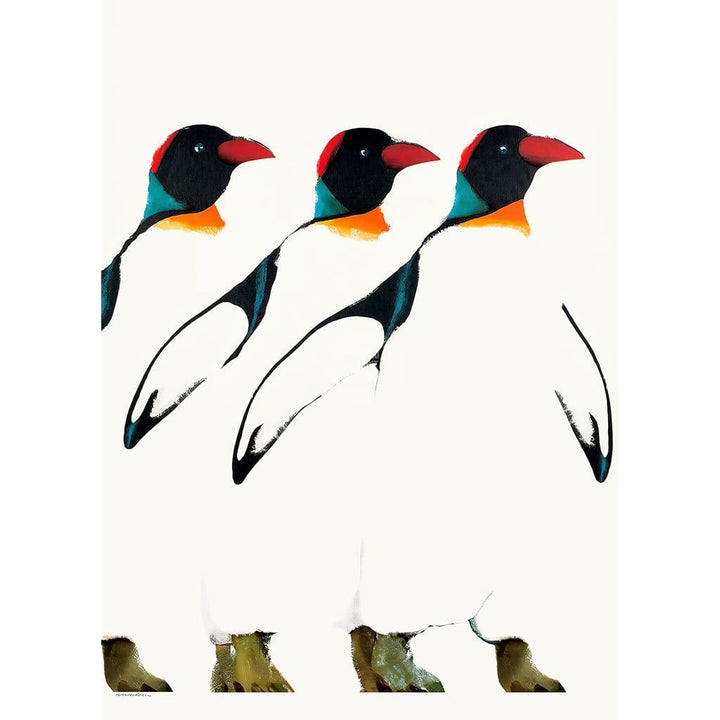 Penguin Parade | Poland A3 297 X 420Mm 11.7 16.5 Inches / Unframed Print Art