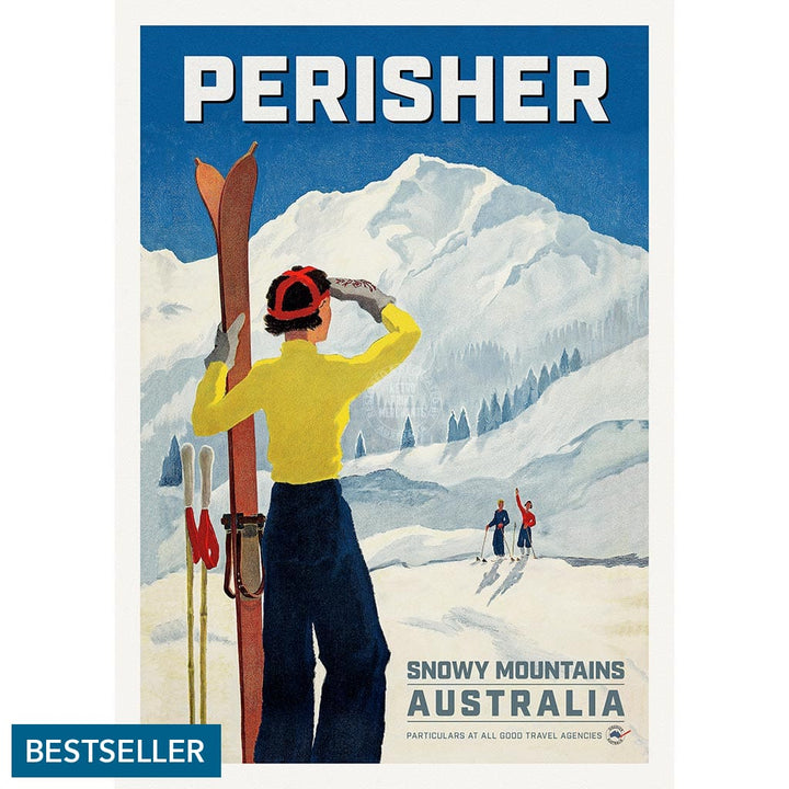 PERISHER SNOWY MOUNTAINS | AUSTRALIA A2 | 420 x 594mm | 16.5 x 23.4 inches / Unframed Print Print Art