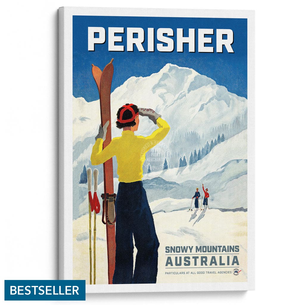 PERISHER SNOWY MOUNTAINS | AUSTRALIA A3 | 297 x 420mm | 11.7 x 16.5 inches / Stretched Canvas Print Art