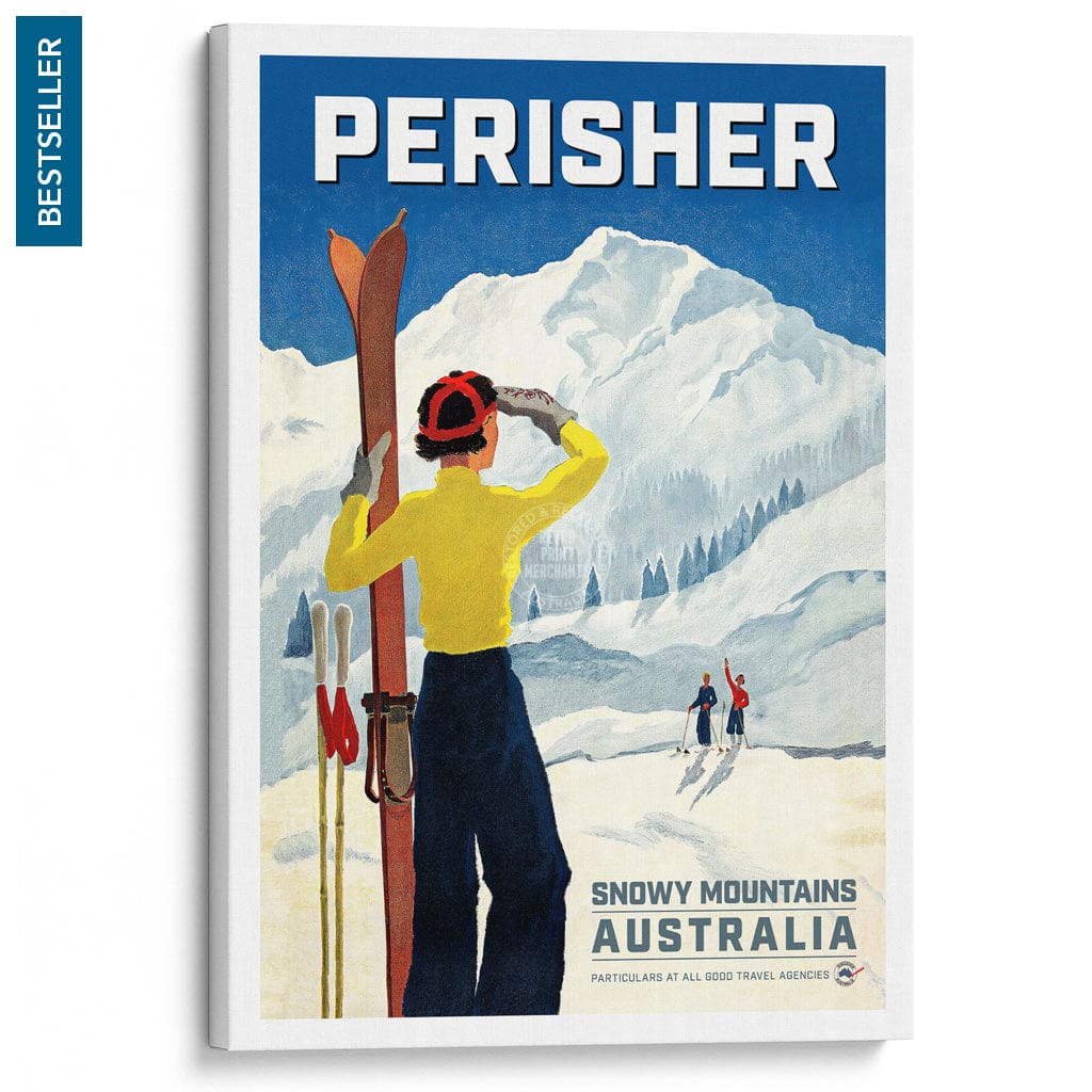 PERISHER SNOWY MOUNTAINS | AUSTRALIA A3 | 297 x 420mm | 11.7 x 16.5 inches / Stretched Canvas Print Art