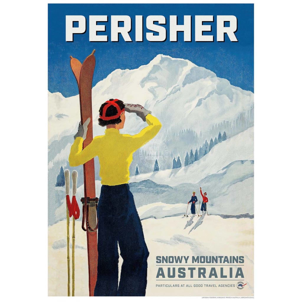 Ski Perisher #1 | Australia 422Mm X 295Mm 16.6 11.6 A3 / Unframed Print Art