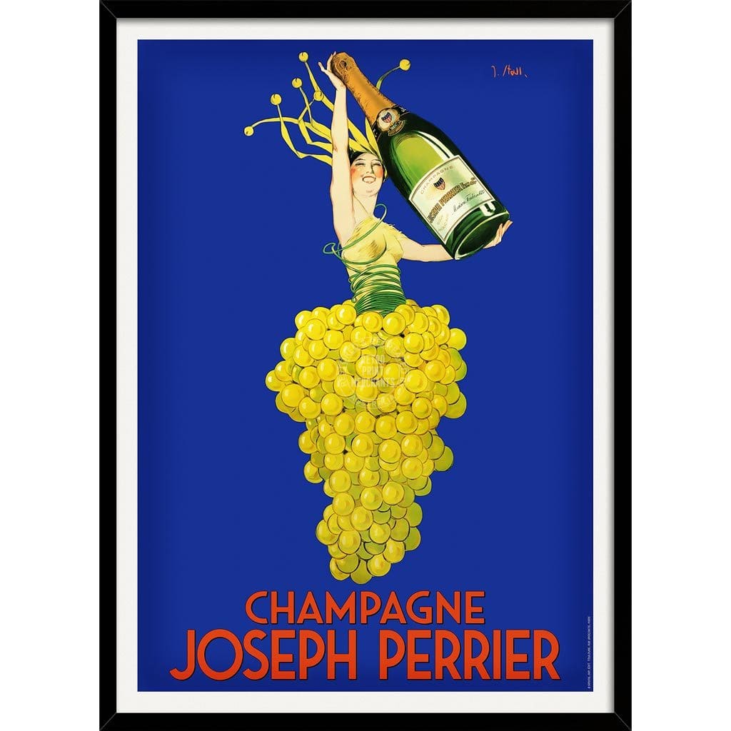 Perrier Champagne | France A3 297 X 420Mm 11.7 16.5 Inches / Framed Print - Black Timber Art