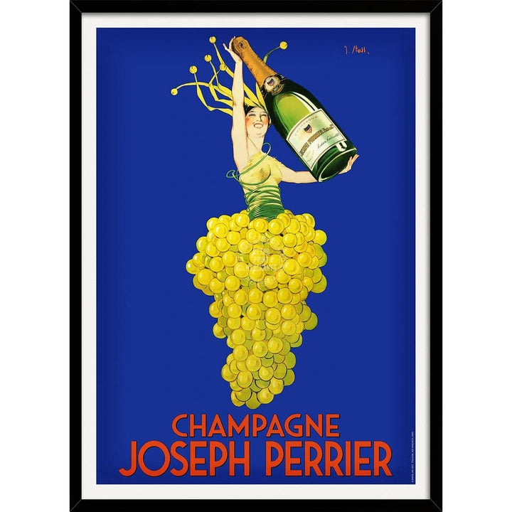 Perrier Champagne | France A3 297 X 420Mm 11.7 16.5 Inches / Framed Print - Black Timber Art
