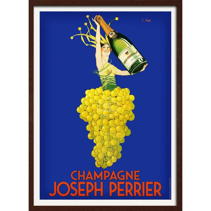 Perrier Champagne | France A3 297 X 420Mm 11.7 16.5 Inches / Framed Print - Dark Oak Timber Art