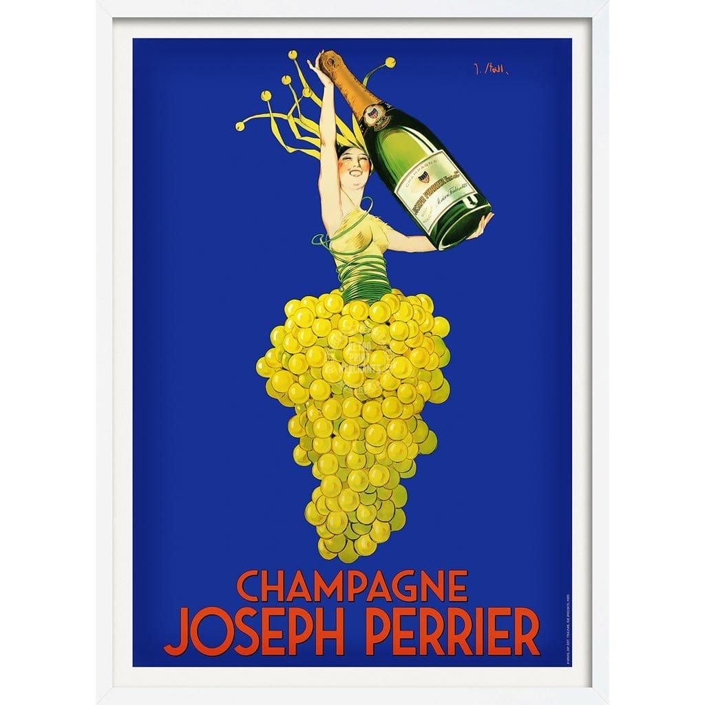 Perrier Champagne | France A3 297 X 420Mm 11.7 16.5 Inches / Framed Print - White Timber Art