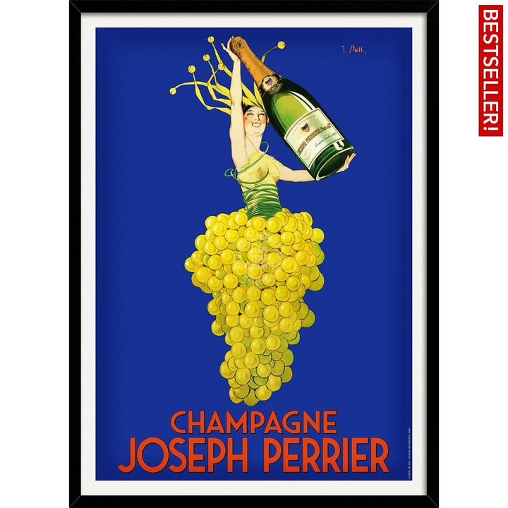 Perrier Champagne | France A3 297 X 420Mm 11.7 16.5 Inches / Framed Print - Black Timber Art