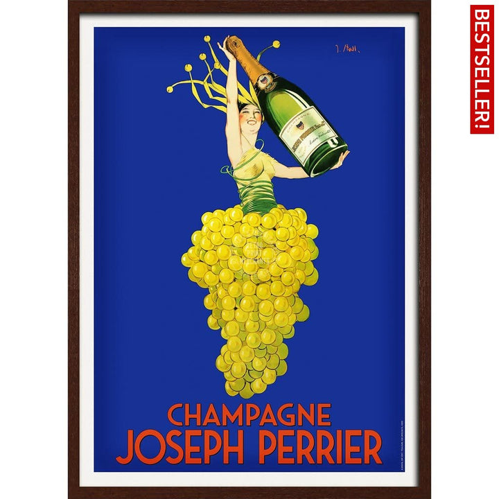 Perrier Champagne | France A3 297 X 420Mm 11.7 16.5 Inches / Framed Print - Dark Oak Timber Art