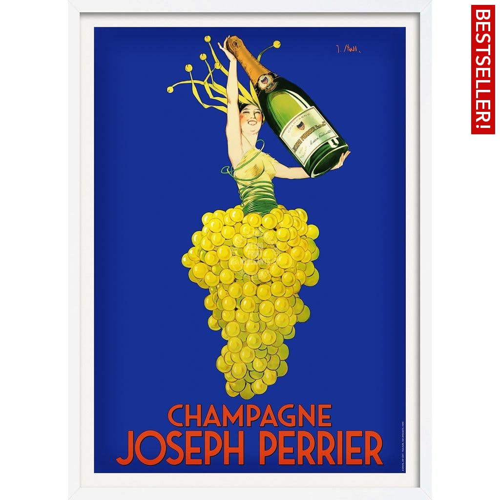 Perrier Champagne | France A3 297 X 420Mm 11.7 16.5 Inches / Framed Print - White Timber Art