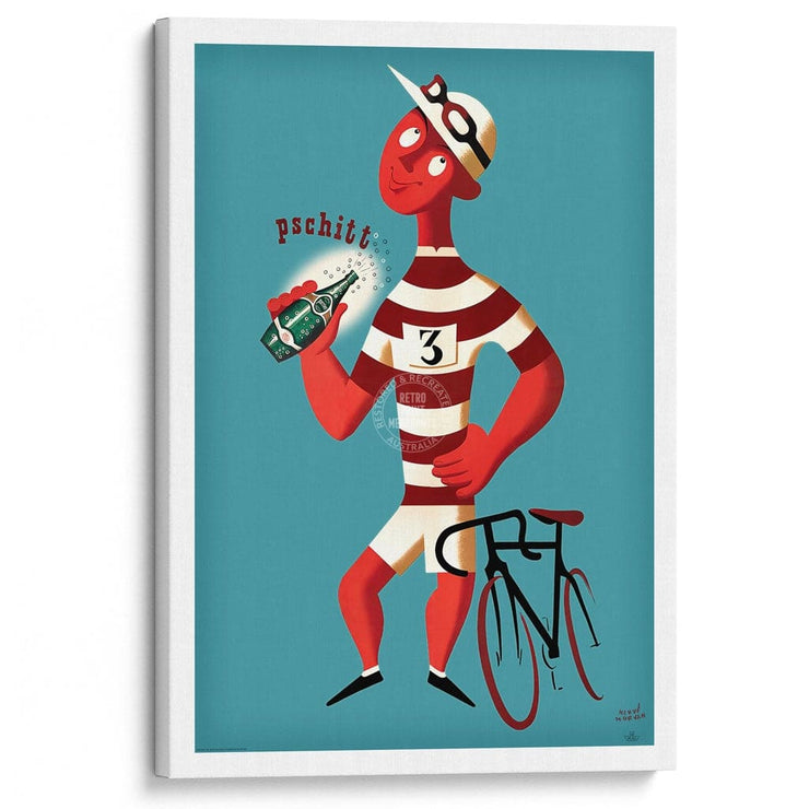 Perrier Pschitt Cyclist | France A3 297 X 420Mm 11.7 16.5 Inches / Stretched Canvas Print Art