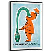 Perrier Pschitt | France A3 297 X 420Mm 11.7 16.5 Inches / Canvas Floating Frame - Black Timber
