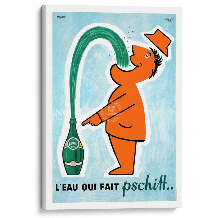Perrier Pschitt | France A3 297 X 420Mm 11.7 16.5 Inches / Stretched Canvas Print Art