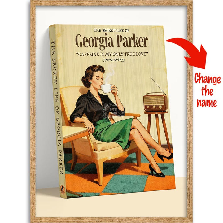 PERSONALISED COVER STORY | CAFFEINE LOVER A4 | 210 x 297mm | 8.3 x 11.7 inches / Framed Print: Natural Oak Timber Print