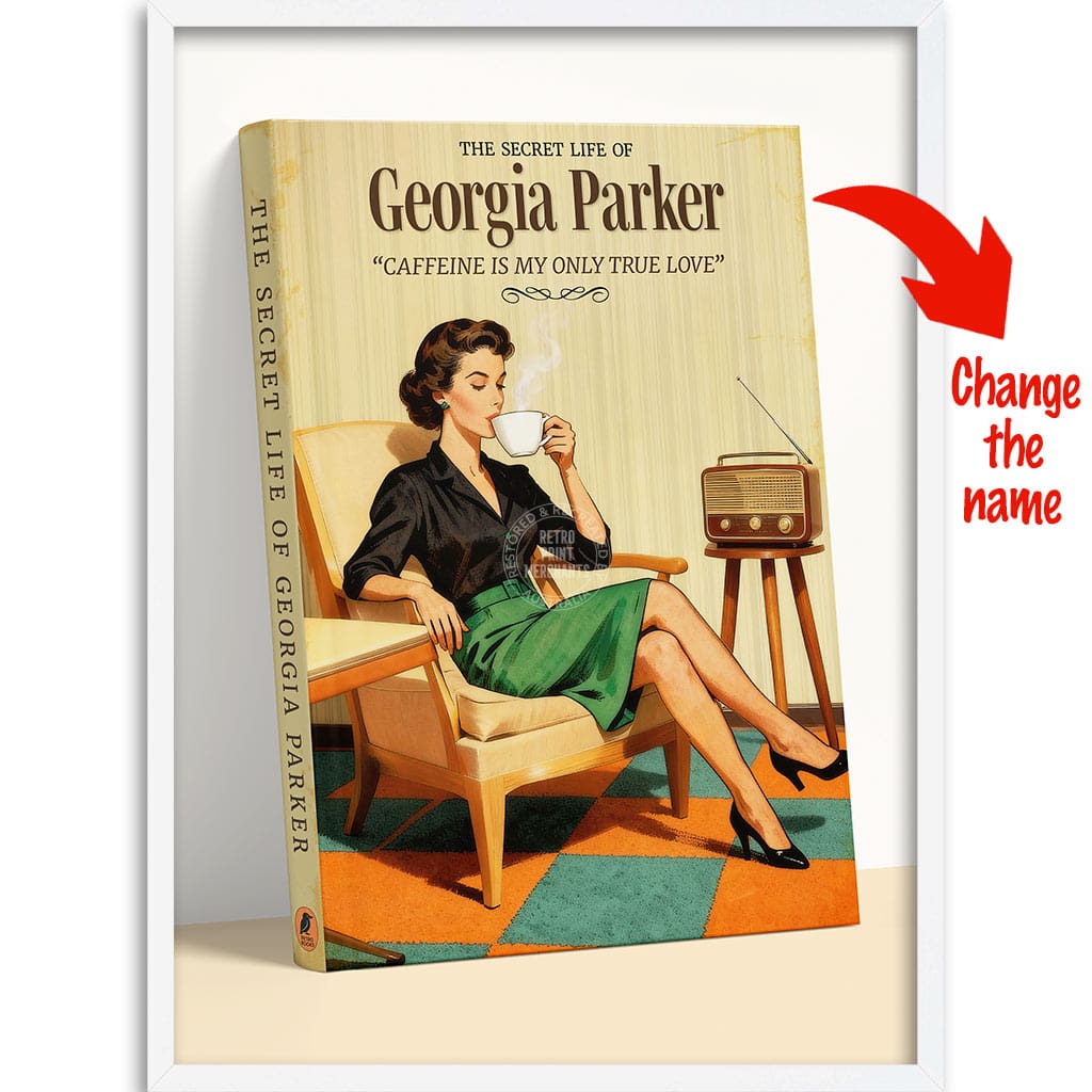 PERSONALISED COVER STORY | CAFFEINE LOVER A4 | 210 x 297mm | 8.3 x 11.7 inches / Framed Print: White Timber Print Art