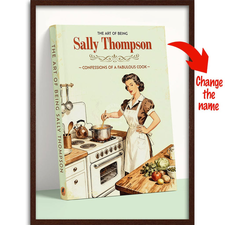 PERSONALISED COVER STORY | FABULOUS COOK A4 | 210 x 297mm | 8.3 x 11.7 inches / Framed Print: Chocolate Oak Timber