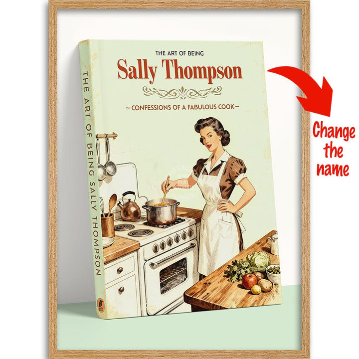 PERSONALISED COVER STORY | FABULOUS COOK A4 | 210 x 297mm | 8.3 x 11.7 inches / Framed Print: Natural Oak Timber Print