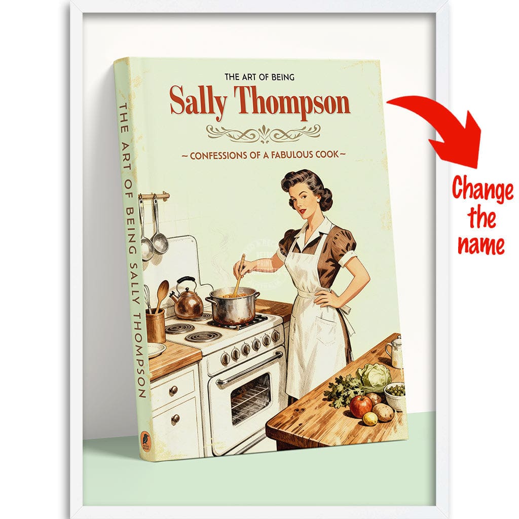 PERSONALISED COVER STORY | FABULOUS COOK A4 | 210 x 297mm | 8.3 x 11.7 inches / Framed Print: White Timber Print Art