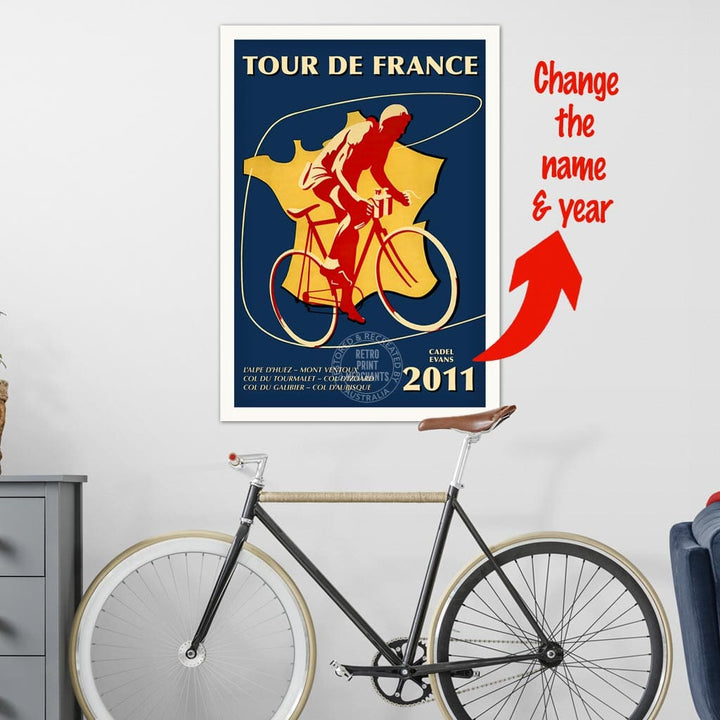 Personalised Tour De France | A3 297 X 420Mm 11.7 16.5 Inches / Unframed Print Art