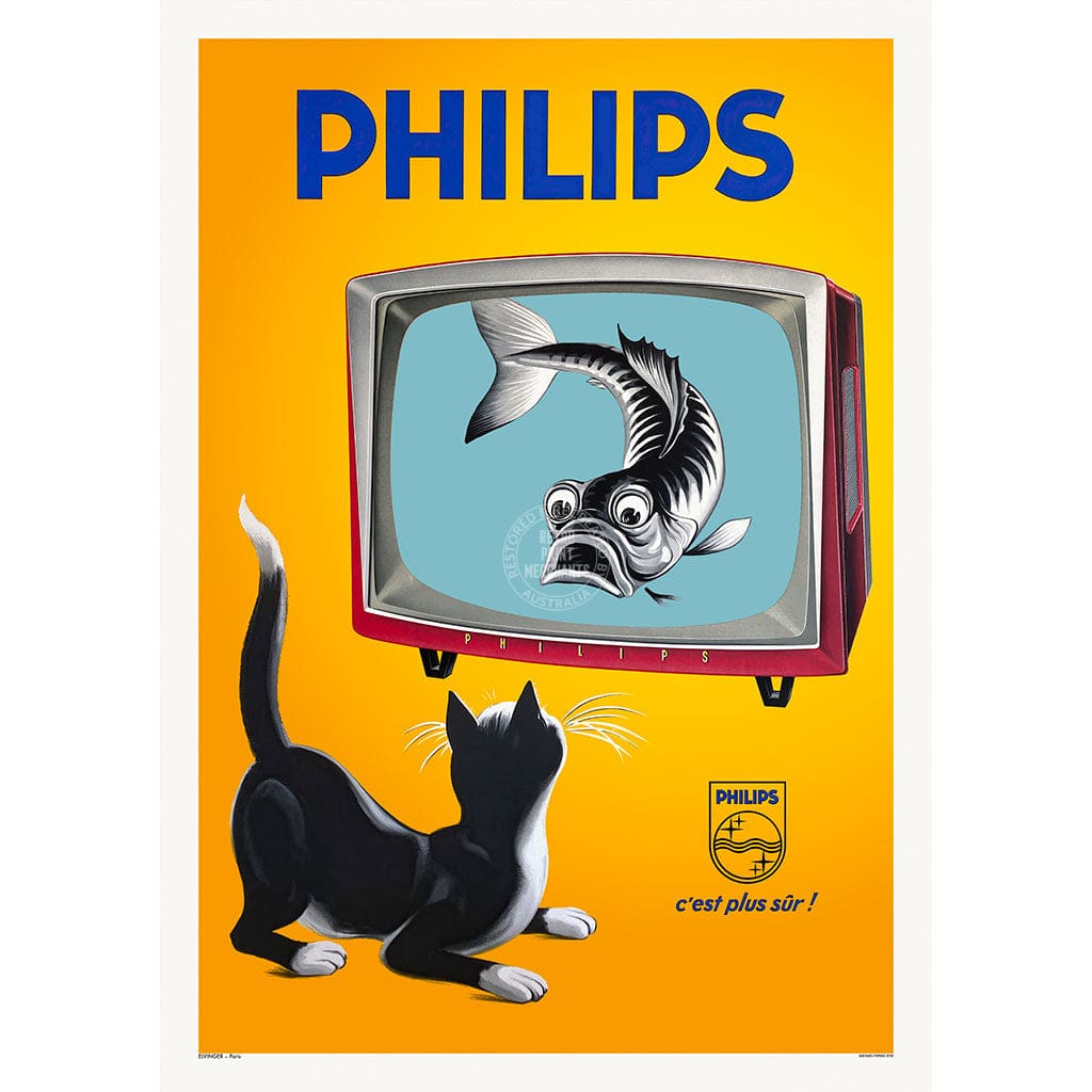 Philips Televisions 1956 | France A4 210 X 297Mm 8.3 11.7 Inches / Unframed Print Art