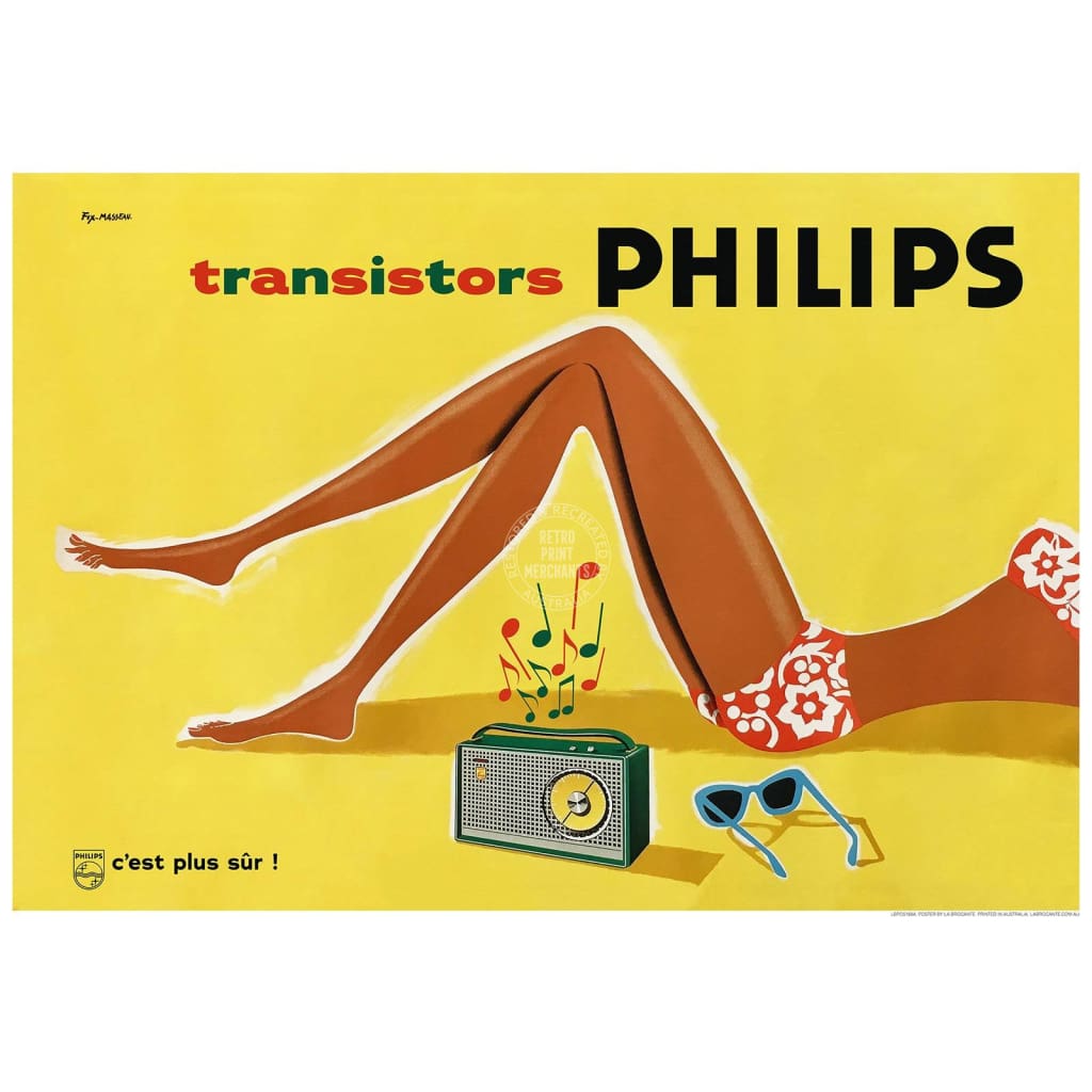 Philips Transistors | France 422Mm X 295Mm 16.6 11.6 A3 / Unframed Print Art