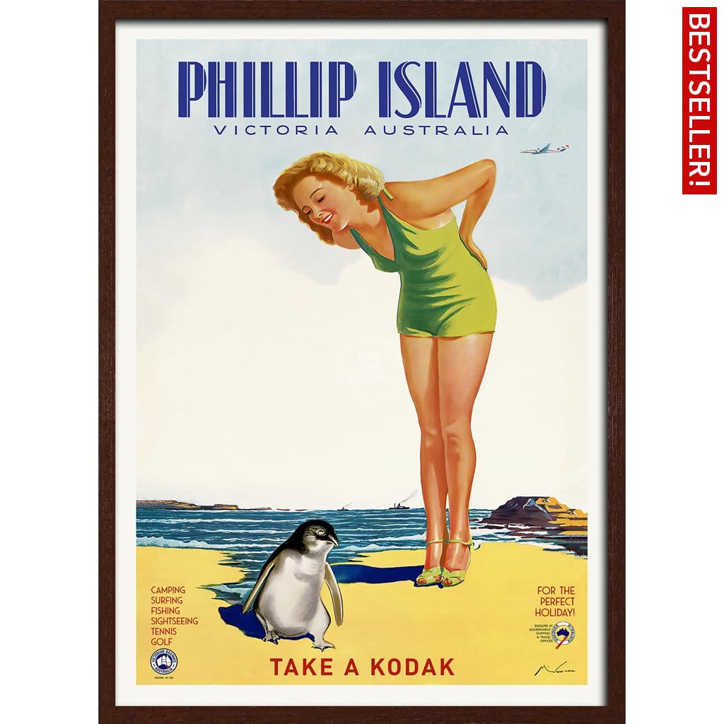 Phillip Island | Australia A3 297 X 420Mm 11.7 16.5 Inches / Framed Print - Dark Oak Timber Art