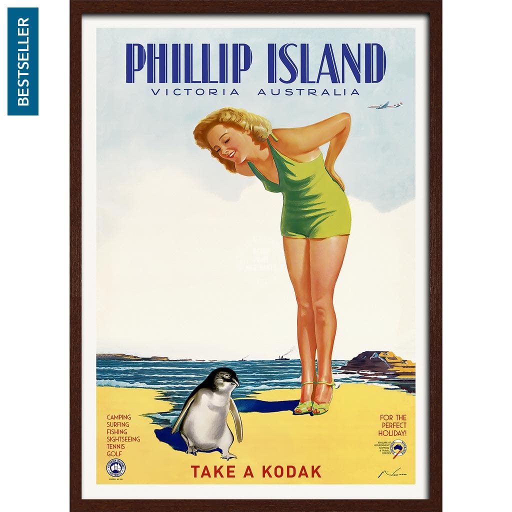 Phillip Island | Australia A3 297 X 420Mm 11.7 16.5 Inches / Framed Print - Dark Oak Timber Art