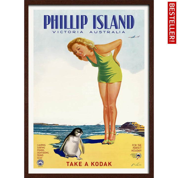 Phillip Island | Australia A3 297 X 420Mm 11.7 16.5 Inches / Framed Print - Dark Oak Timber Art