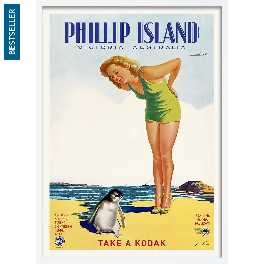 Phillip Island | Australia A3 297 X 420Mm 11.7 16.5 Inches / Framed Print - White Timber Art