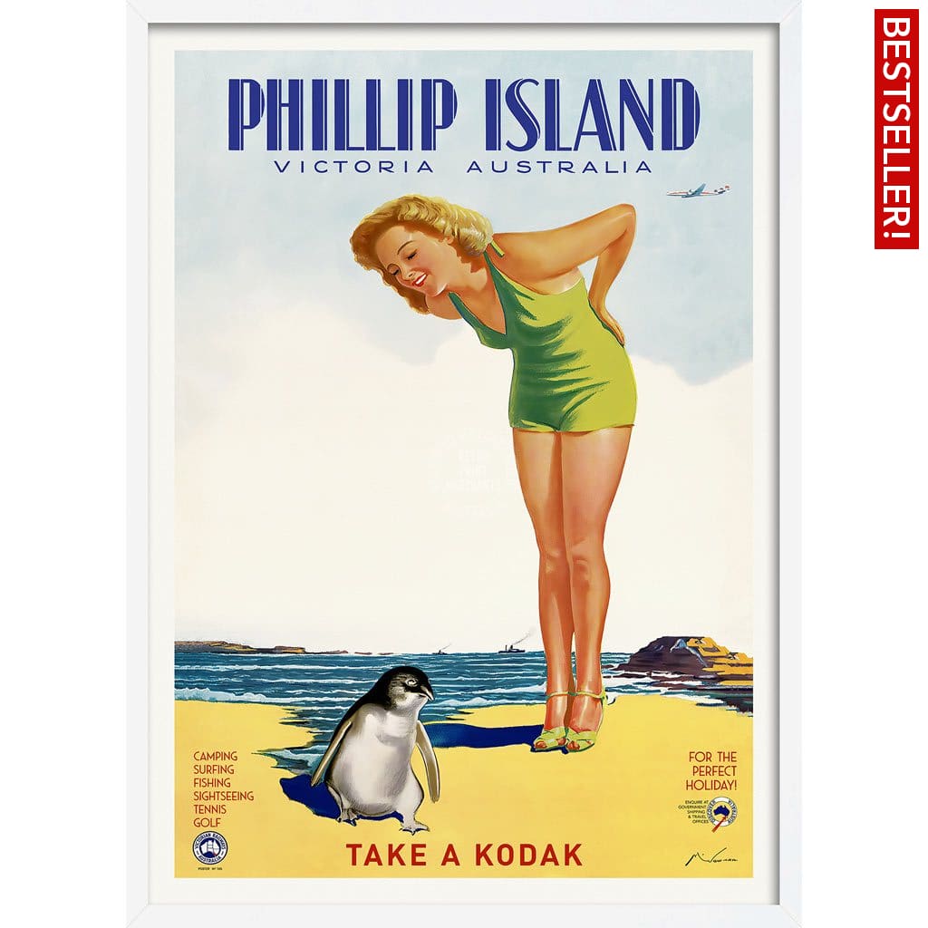 Phillip Island | Australia A3 297 X 420Mm 11.7 16.5 Inches / Framed Print - White Timber Art