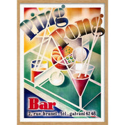 Ping Pong Bar | France A4 210 X 297Mm 8.3 11.7 Inches / Framed Print: Natural Oak Timber Print Art