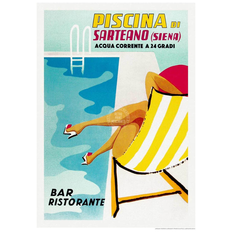 Piscina | Italy 422Mm X 295Mm 16.6 11.6 A3 / Unframed Print Art