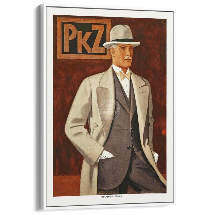 Pkz Menswear | Switzerland A3 297 X 420Mm 11.7 16.5 Inches / Canvas Floating Frame - White Timber